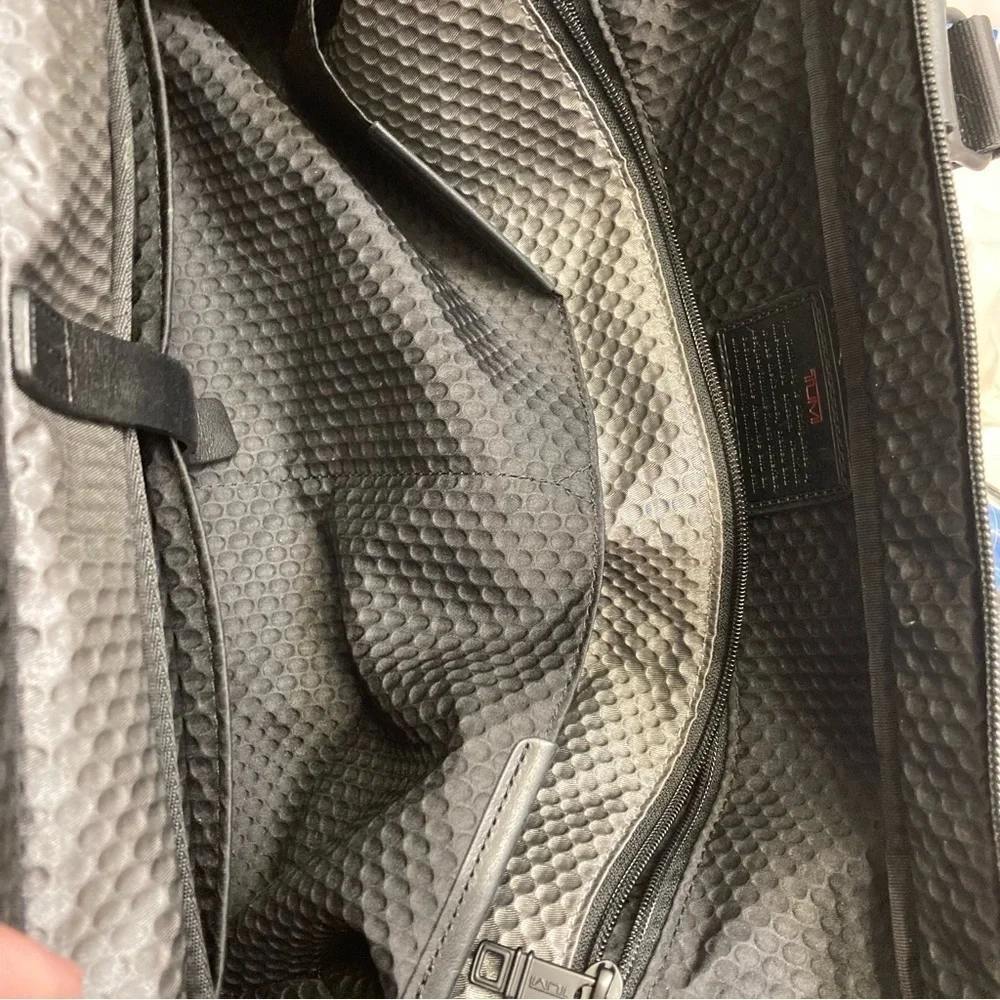Tumi black alpha bravo soft duffle bag